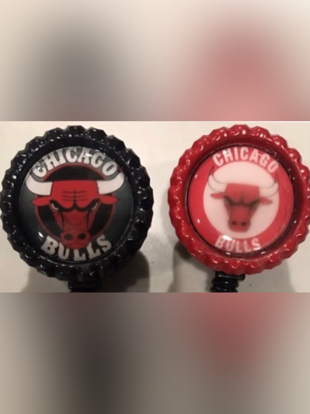 2 NBA Basketball Chicago Bears Nurse RN Badge Reels ID Holders Alligator Clips